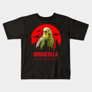 Budgiezilla - Parakeet Budgie Budgerigar Bird Lover Kids T-Shirt